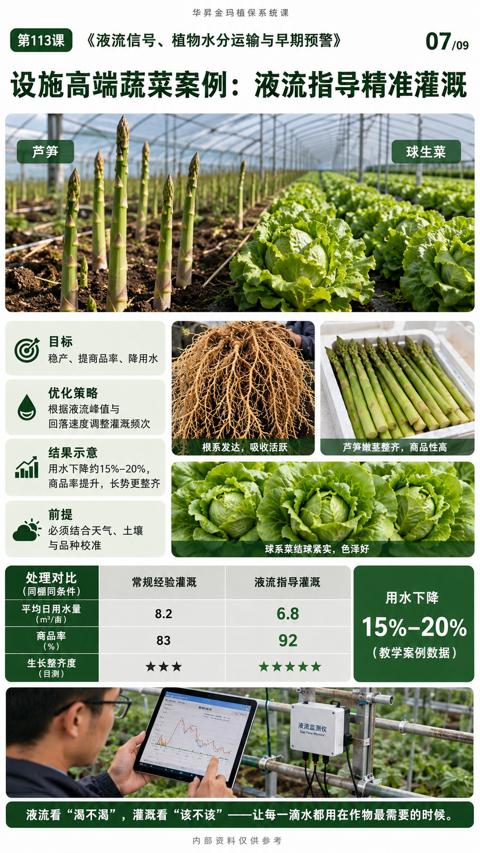 设施高端蔬菜案例：液流指导精准灌溉（液流信号、植物水分运输与早期预警）｜华昇金玛植保系统课技术图