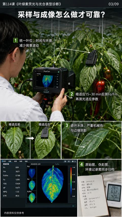 采样与成像怎么做才可靠（第114课《叶绿素荧光与光合表型诊断）｜华昇金玛植保系统课技术图