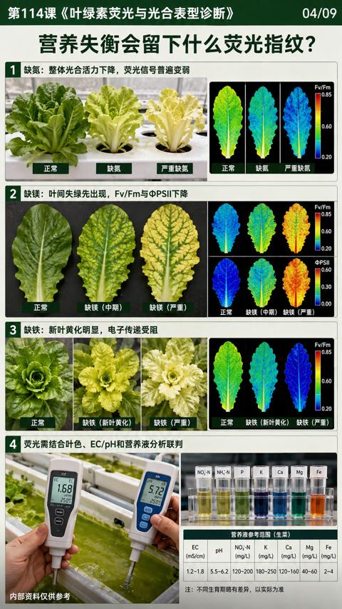 营养失衡会留下什么荧光指纹（缺镁）｜华昇金玛植保系统课技术图