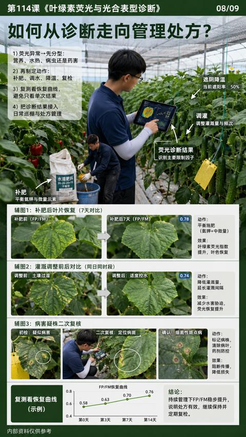 如何从诊断走向管理处方（第114课《叶绿素荧光与光合表型诊断）｜华昇金玛植保系统课技术图