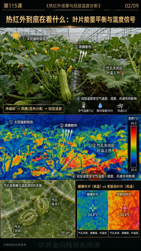 热红外到底在看什么：叶片能量平衡与温度信号｜华昇金玛植保系统课技术图