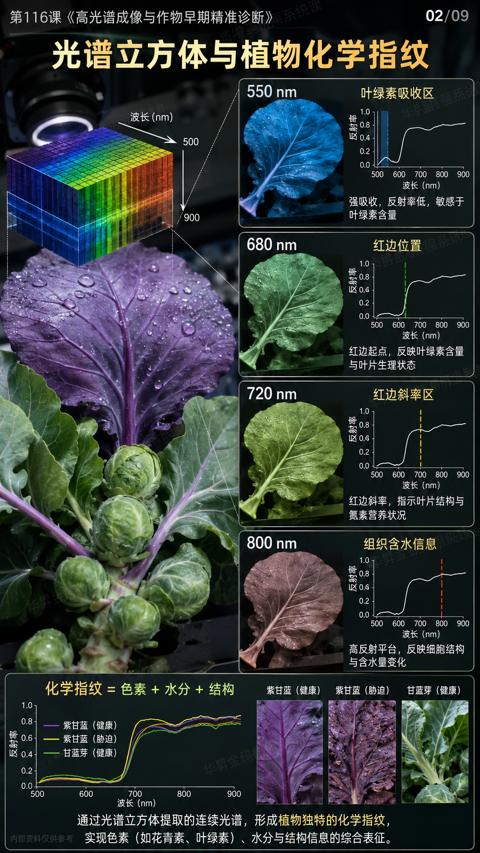 光谱立方体与植物化学指纹（实现色素（如花青素、叶绿素）、水分与结构信息的综合表征）｜华昇金玛植保系统课技术图