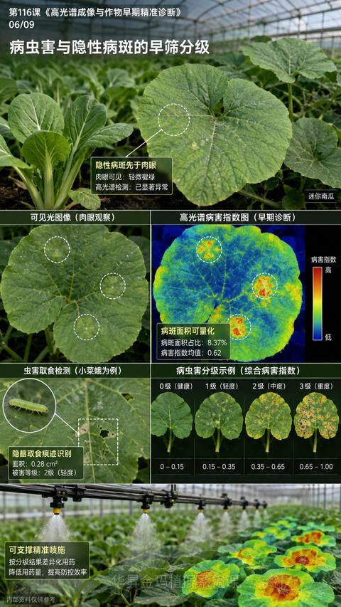 病虫害与隐性病斑的早筛分级（第116课《高光谱成像与作物早期精准诊断）｜华昇金玛植保系统课技术图