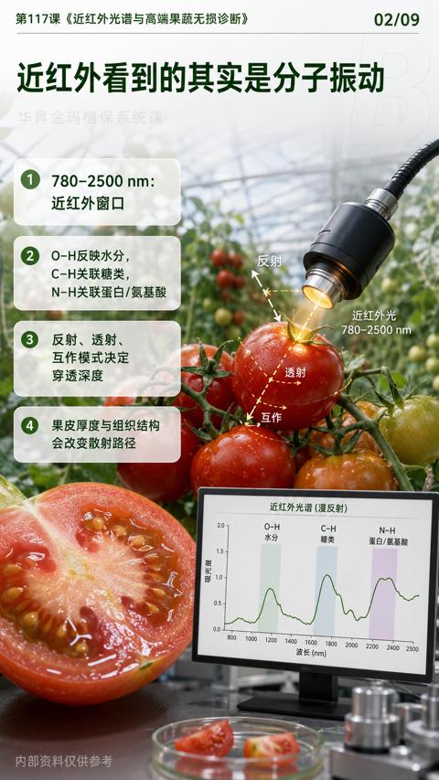 近红外看到的其实是分子振动（第117课《近红外光谱与高端果蔬无损诊断）｜华昇金玛植保系统课技术图