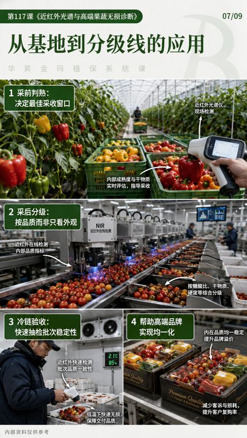 从基地到分级线的应用（第117课《近红外光谱与高端果蔬无损诊断）｜华昇金玛植保系统课技术图