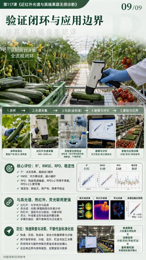 验证闭环与应用边界（第117课《近红外光谱与高端果蔬无损诊断）｜华昇金玛植保系统课技术图