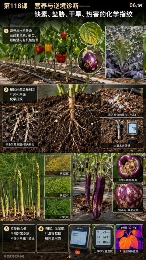缺素、盐胁、干旱、热害的化学指纹｜华昇金玛植保系统课技术图