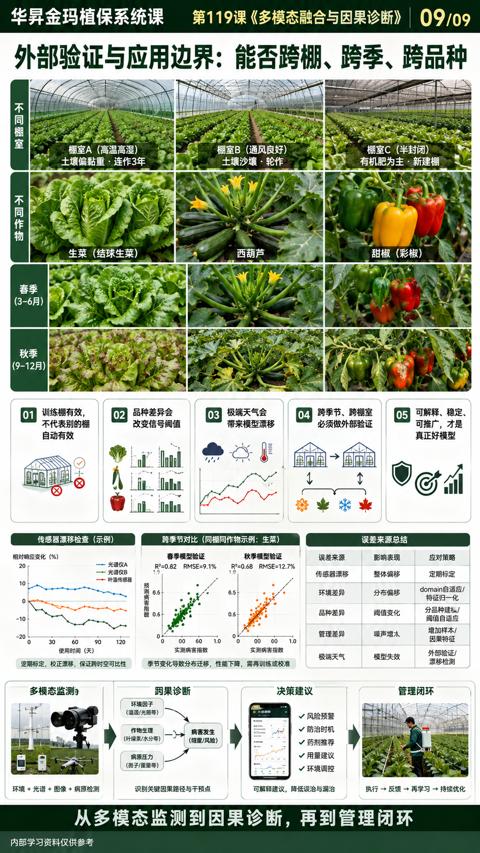 外部验证与应用边界：能否跨棚、跨季、跨品种｜华昇金玛植保系统课技术图