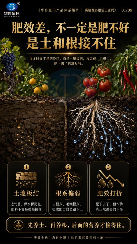 肥效差，不一定是肥不好（很多时候不是肥没用，而是土壞板结、根系弱、白根少）｜华昇金玛植保系统课技术图