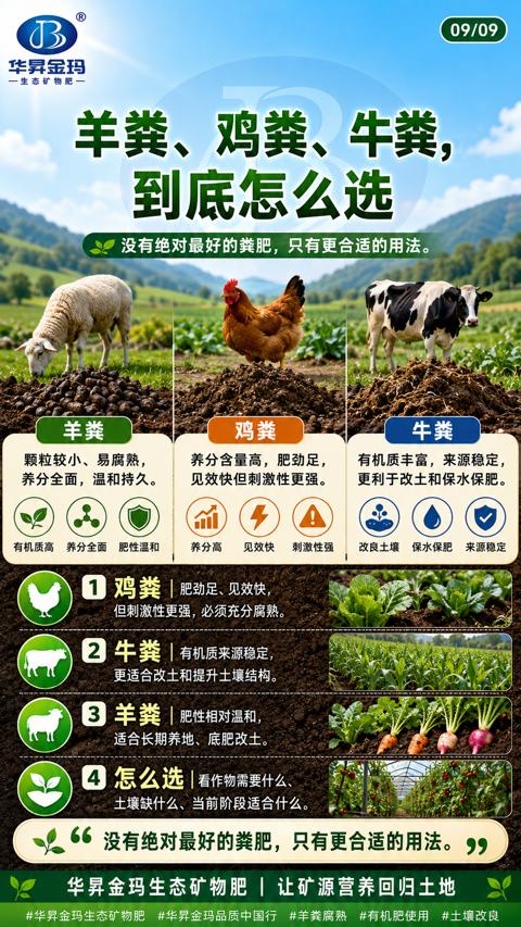 羊粪、鸡粪、牛粪（没有绝对最好的粪肥，只有更合适的用法。99）｜华昇金玛植保系统课技术图