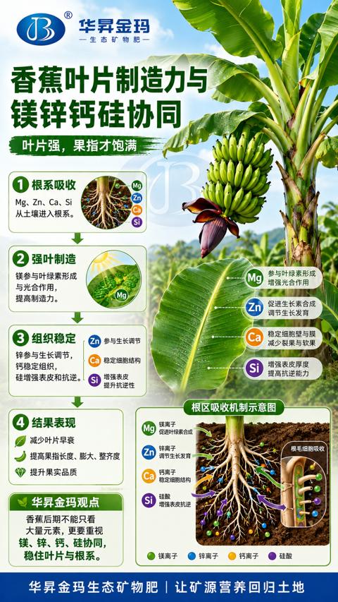 镁锌钙硅协同（提高果指长度、膨大、整齐度）｜华昇金玛植保系统课技术图
