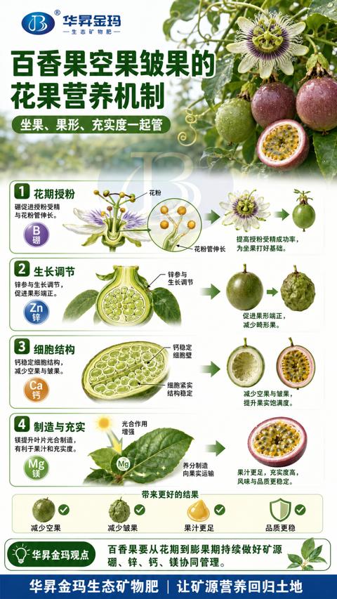 花果营养机制（百香果要从花期到膨果期持续做好矿源）｜华昇金玛植保系统课技术图