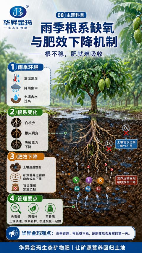雨季根系缺氧（土壤调理、根系养护、抗逆恢复一起做）｜华昇金玛植保系统课技术图