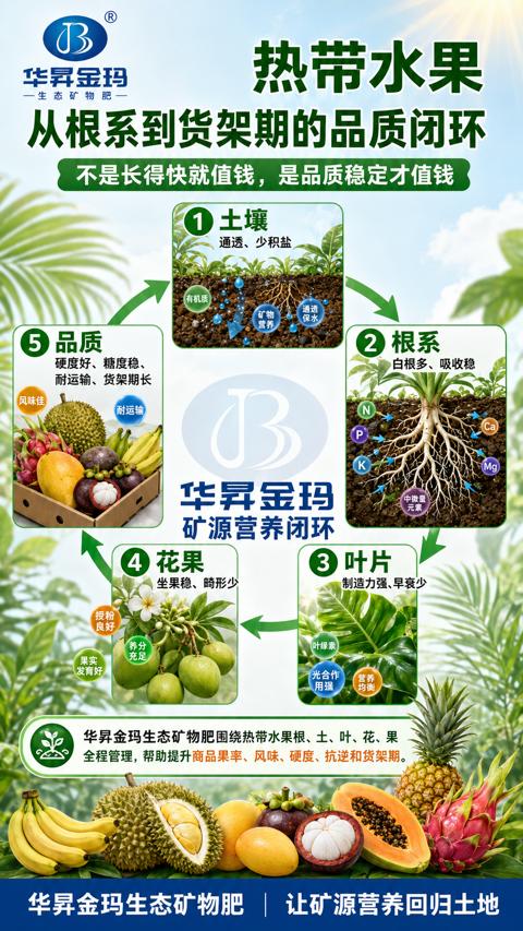 热带水果（全程管理，帮助提升商品果率、风味、硬度、抗逆和货架期）｜华昇金玛植保系统课技术图