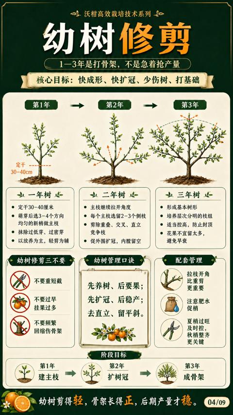 幼树修剪（核心目标）｜华昇金玛植保系统课技术图