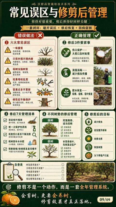 常见误区与修剪后管理（修剪不是一个动作，而是一套全年管理系统）｜华昇金玛植保系统课技术图
