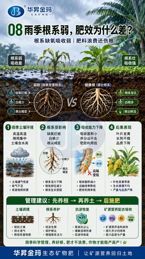 08雨季根系弱，肥效为什么差（雨季科学管理，养好根，肥才不浪费，作物才能稳产高产！心）｜华昇金玛植保系统课技术图