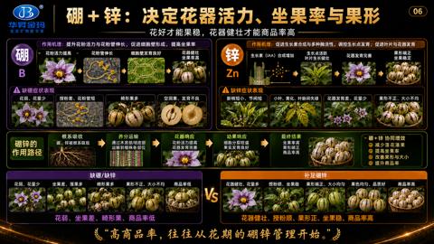 硼＋锌：决定花器活力、坐果率与果形（作用机理）｜华昇金玛植保系统课技术图