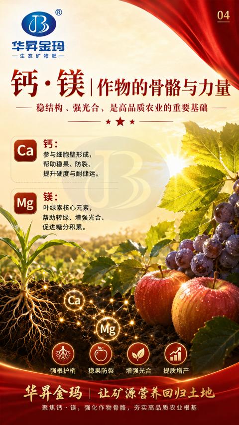 钙•镁/作物的骨儲与力量（聚焦钙•镁，强化作物骨骼，夯实高品质农业根基）｜华昇金玛植保系统课技术图