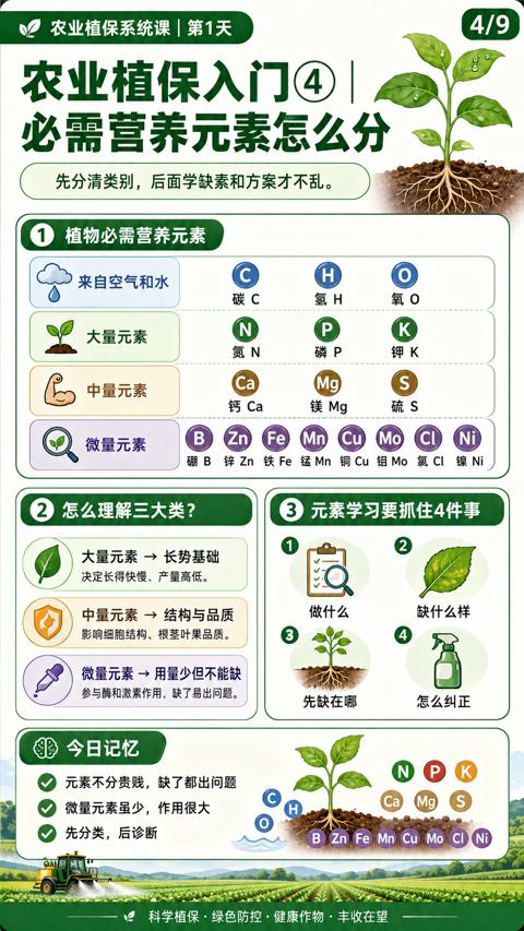 农业植保入门（先分清类别，后面学缺素和方案才不乱）｜华昇金玛植保系统课技术图