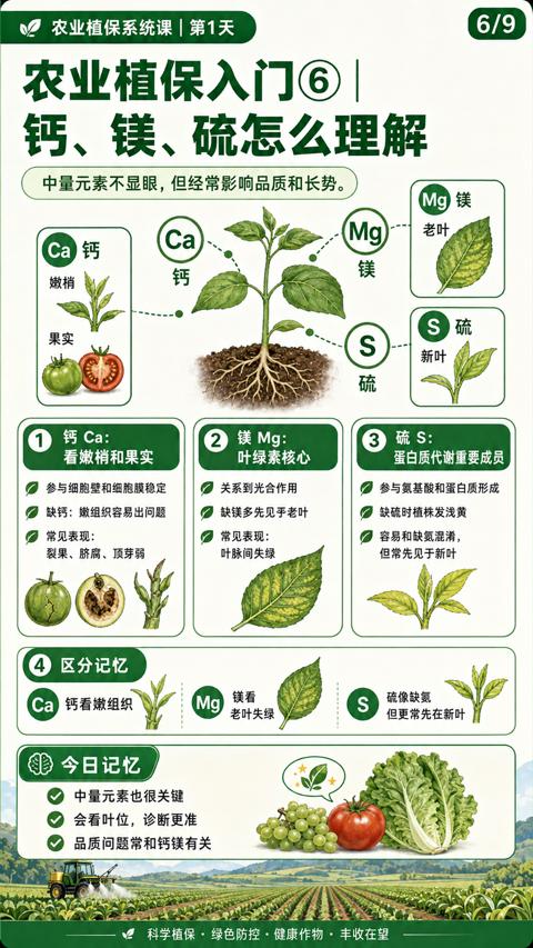 钙、镁、硫怎么理解（中量元素不显眼，但经常影响品质和长势）｜华昇金玛植保系统课技术图