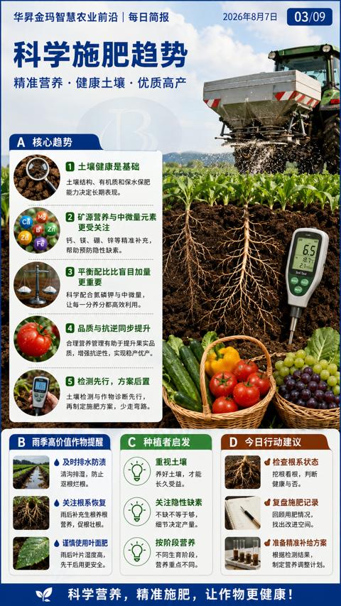 科学施肥趋势（科学营养，精准施肥，让作物更健康）｜华昇金玛植保系统课技术图