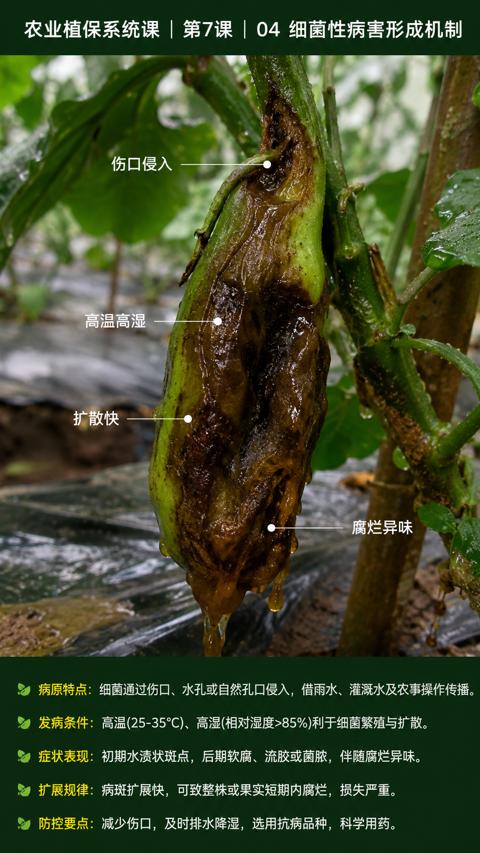 农业植保系统课|第7课| 04 细菌性病害形成机制（病原特点）｜华昇金玛植保系统课技术图