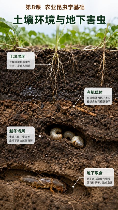 土壤环境与地下害虫（茎和种子等，造成危害）｜华昇金玛植保系统课技术图