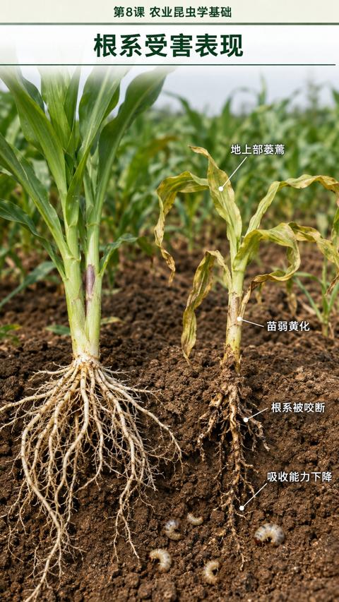 根系受害表现（第8课 农业昆虫学基础）｜华昇金玛植保系统课技术图