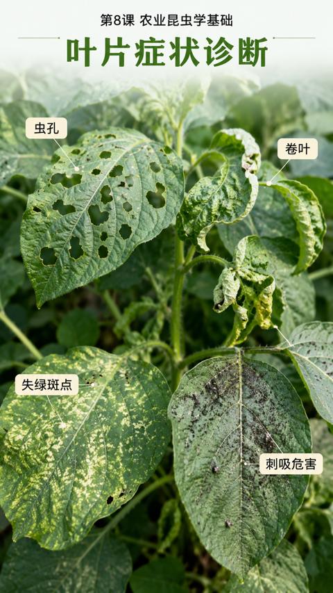 叶片症状诊断（第8课 农业昆虫学基础）｜华昇金玛植保系统课技术图