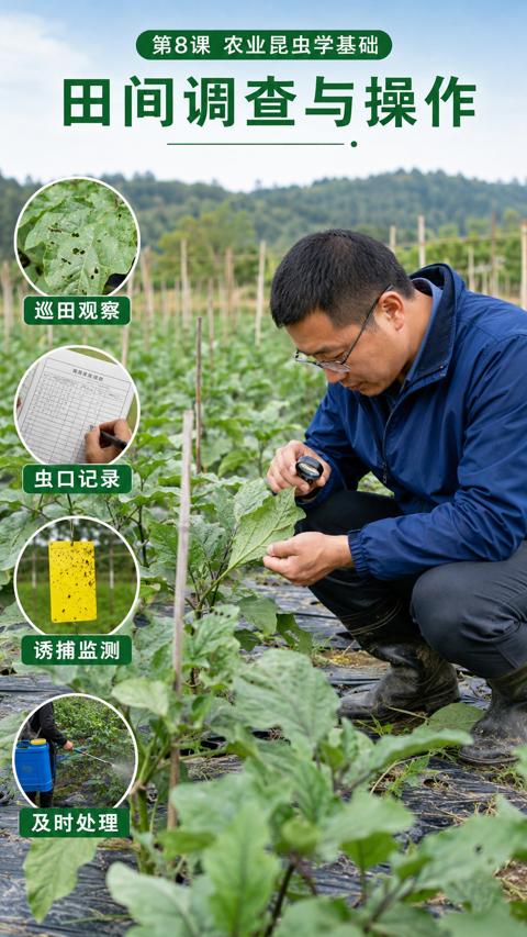 田间调查与操作（第8课 农业昆虫学基础）｜华昇金玛植保系统课技术图