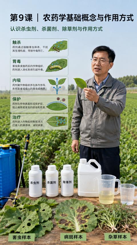 第9课 |农药学基础概念与作用方式（认识杀虫剂、杀菌剂、除草剂与作用方式）｜华昇金玛植保系统课技术图