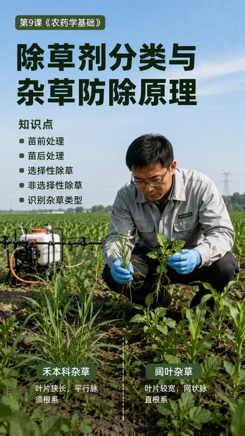 除草剂分类与（第9课《农药学基础）｜华昇金玛植保系统课技术图