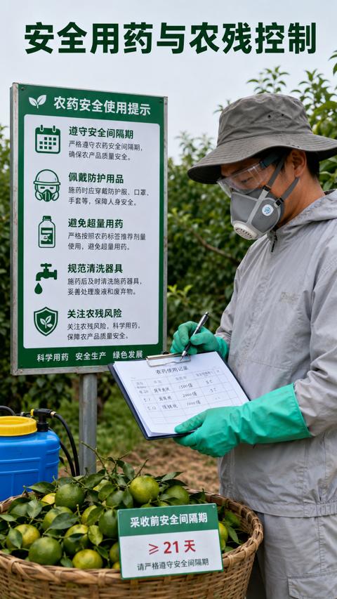 安全用药与农残控制（施药时应穿戴防护服、口罩）｜华昇金玛植保系统课技术图