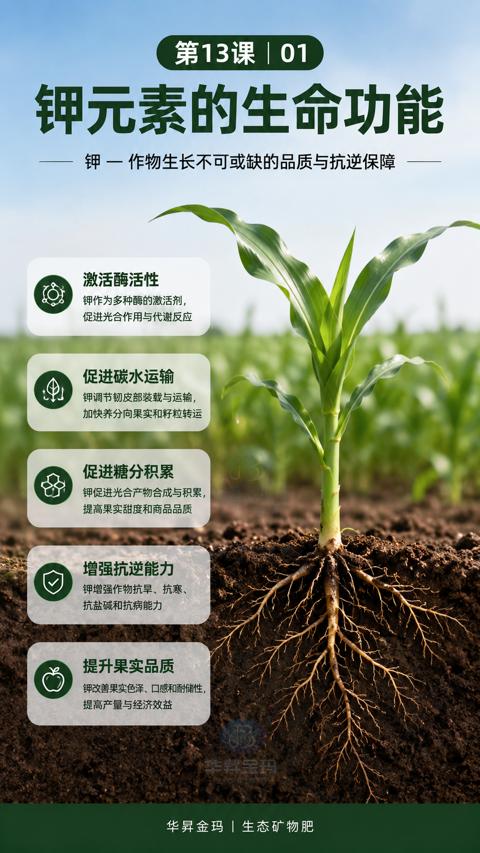 钾元素的生命功能（钾改善果实色泽、口感和酎储性）｜华昇金玛植保系统课技术图