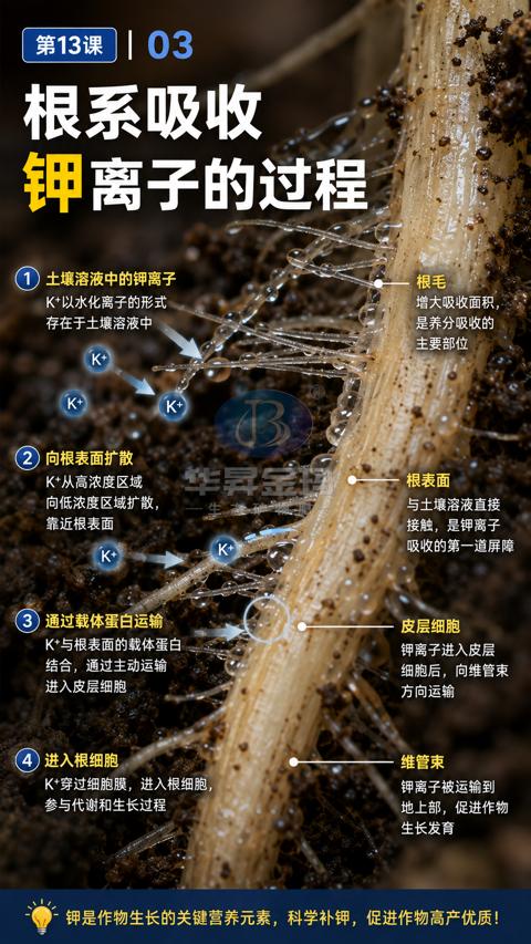 钾离子的过程（钾是作物生长的关键营养元素，科学补钾，促进作物高产优质）｜华昇金玛植保系统课技术图