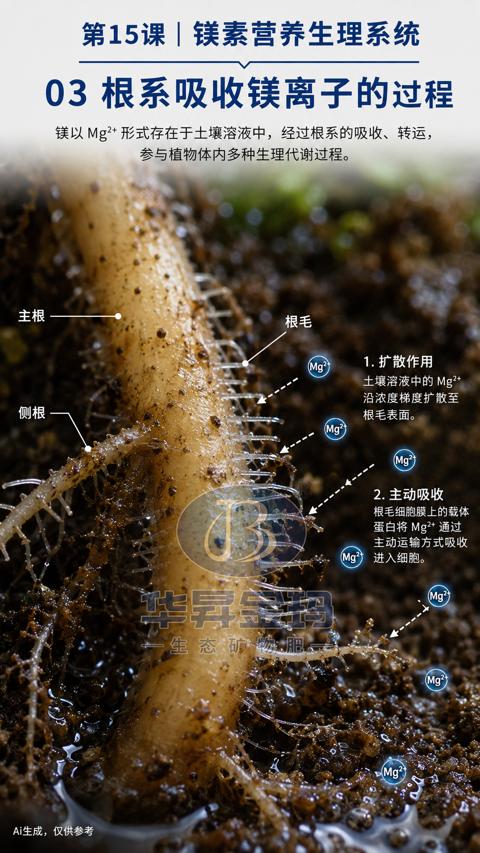 03 根系吸收镁离子的过程（参与植物体内多种生理代谢过程）｜华昇金玛植保系统课技术图