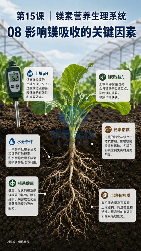 08 影响镁吸收的关键因素（土壤pH为5.5~7.0）｜华昇金玛植保系统课技术图