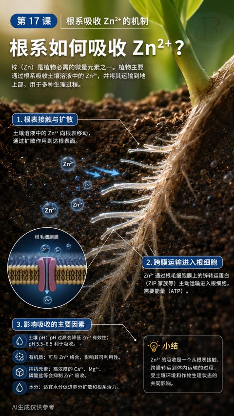 根系如何吸收 Zn2（水分）｜华昇金玛植保系统课技术图
