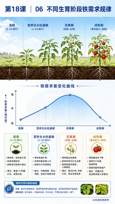 第18课| 06 不同生育阶段铁需求规律（作用）｜华昇金玛植保系统课技术图