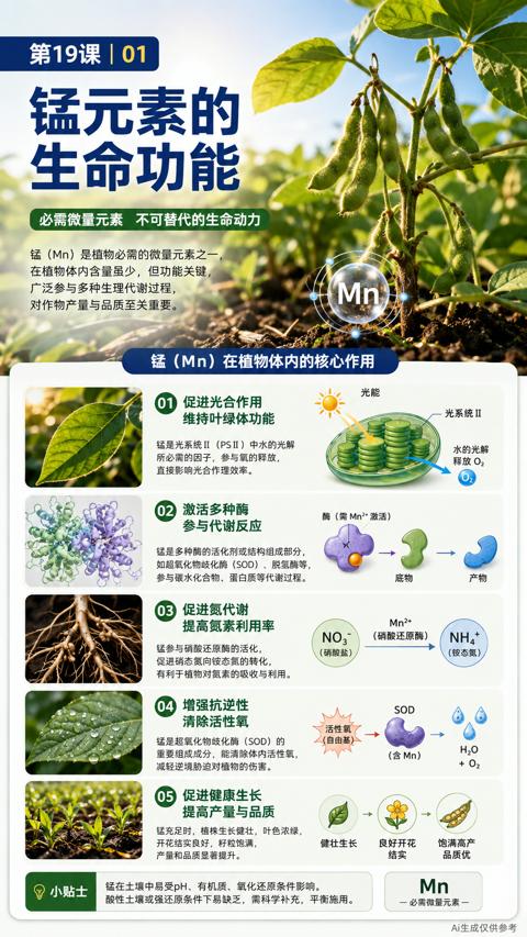 生命功能（酸性土壤或强还原条件下易缺乏，需科学补充，平衡施用）｜华昇金玛植保系统课技术图