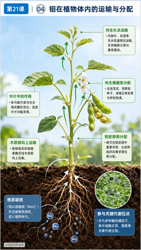 钼在植物体内的运输与分配｜华昇金玛植保系统课技术图