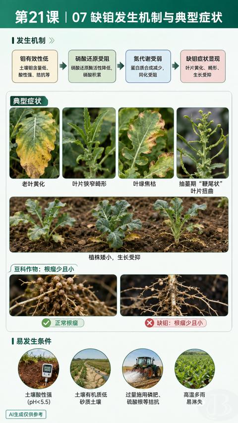 第21课|07缺钼发生机制与典型症状（豆科作物）｜华昇金玛植保系统课技术图