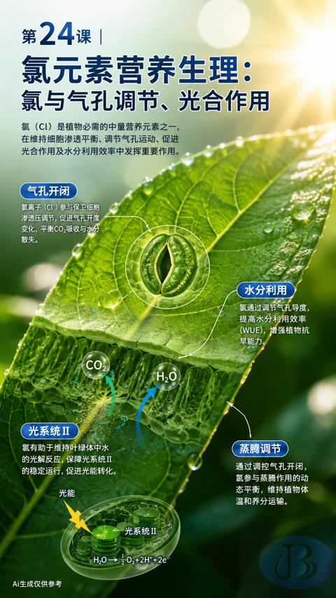J3（在维持细胞渗遗平衡、调节气孔运动、促进）｜华昇金玛植保系统课技术图