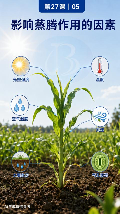 影响蒸腾作用的因素｜华昇金玛植保系统课技术图