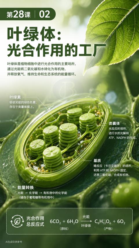 叶绿体（叶绿体是植物细胞中进行光合作用的主要场所）｜华昇金玛植保系统课技术图