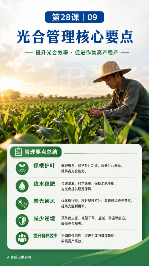 光合管理核心要点（优化株行距，及时整枝打叶，改善通风透光条件）｜华昇金玛植保系统课技术图