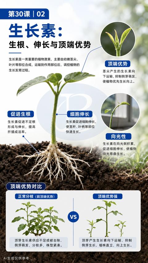 生长素（生长素是一类重要的植物激素，主要由幼嫩茎尖）｜华昇金玛植保系统课技术图