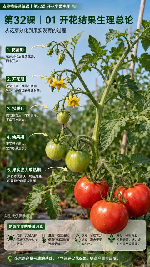 第32课|01开花结果生理总论（坐果是产量形成的基础，科学管理促花保果，提高产量与品质）｜华昇金玛植保系统课技术图
