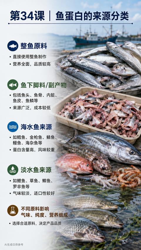 第34课 | 鱼蛋白的来源分类（包括鱼头、鱼骨、内脏）｜华昇金玛植保系统课技术图